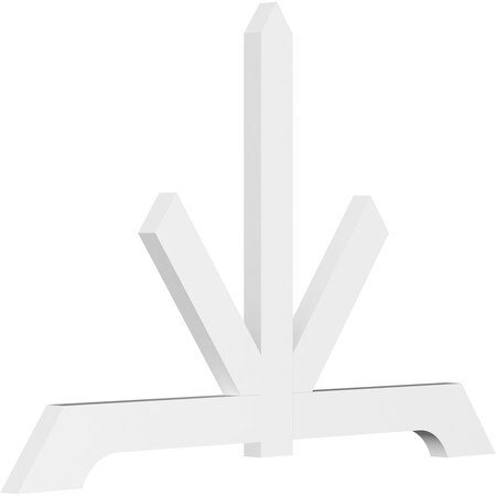 Ekena Millwork Vanguard Architectural Grade PVC Gable Bracket, 60"W x 40"H x 2"D x 4"F, 16/12 Pitch GBP060X40X0204VAN00
